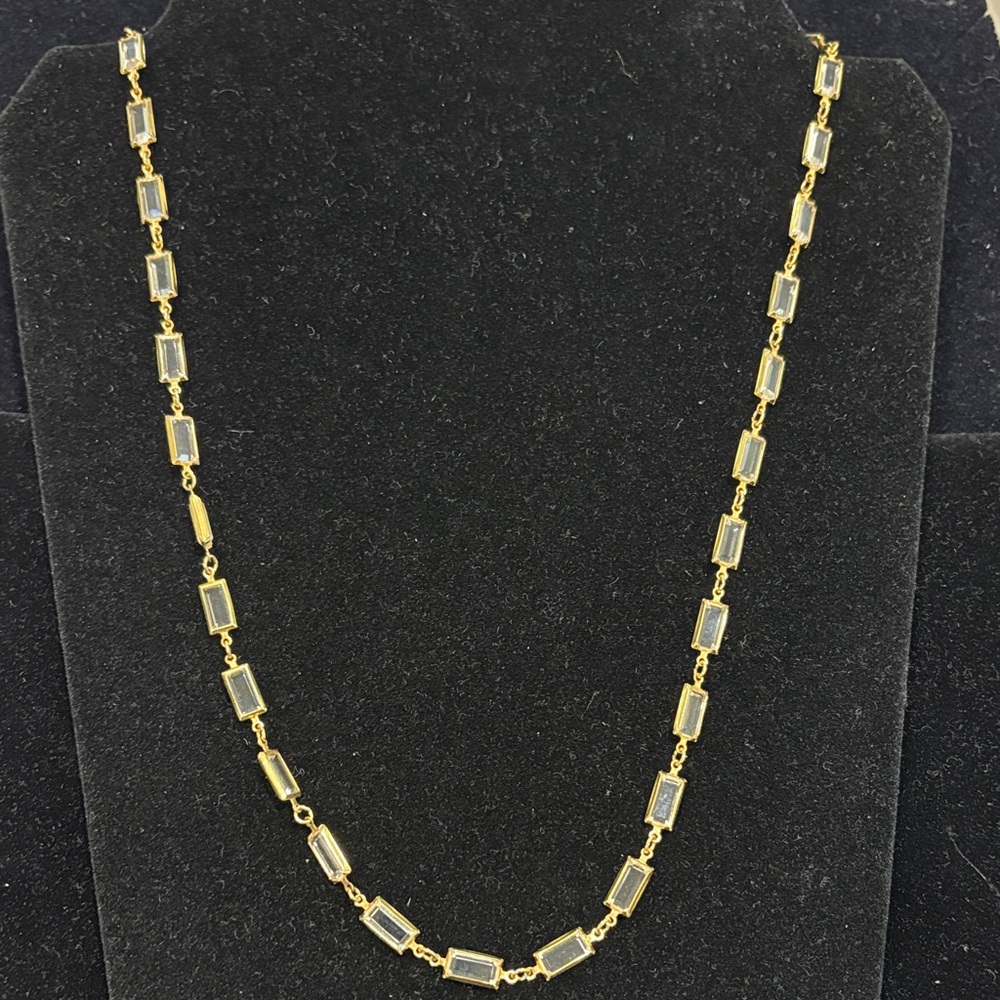 Rectangular Bezel Cut Crystal Necklace - image 5